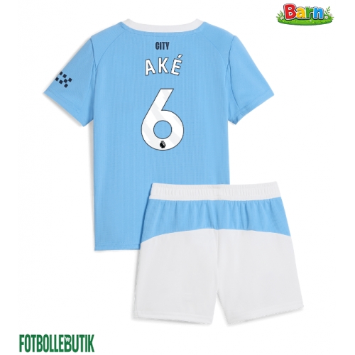 Manchester City Nathan Ake #6 Hemmaställ Barn 2025-26 Kortärmad (+ Korta byxor)